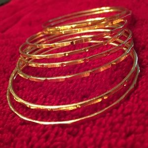 Set of 8 Costume Gold Bangles